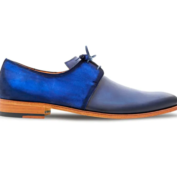 Cheap Mezlan Luce Lace-Up Derby (20934) Blue
