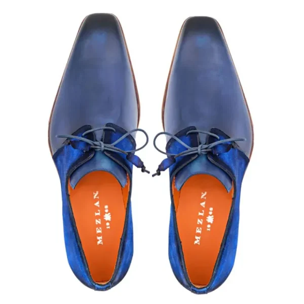 Cheap Mezlan Luce Lace-Up Derby (20934) Blue