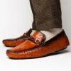 Online Mezlan Ostrich Driving Shoe (Exclusive) (RX7041-S) Brandy