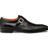 Store Mezlan Pego Deerskin Monk Strap (21158) Black