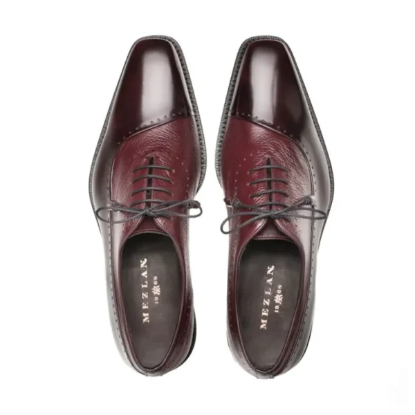 mezlan_postdam_deerskin_c_5.webp Outlet Mezlan Postdam Deerskin Calfskin Shoes (16409) Burgundy