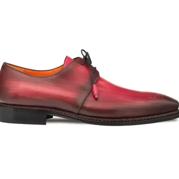 Store Mezlan Principe Patina Leather Derby Burgundy