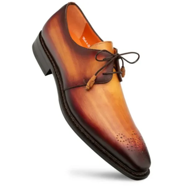 Cheap Mezlan Principe Patina Leather Derby Tan / Rust (20842)