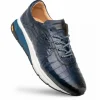 Shop Mezlan Quevedo Crocodile Sneaker Blue / Jean (50063-F)