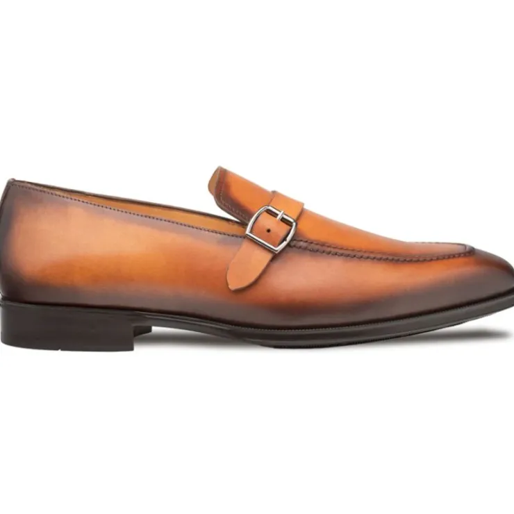 Sale Mezlan Salato Leather / Rubber Strap Loafer Dark Cognac (20965) DarkCognac