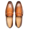 Sale Mezlan Salato Leather / Rubber Strap Loafer Dark Cognac (20965) DarkCognac