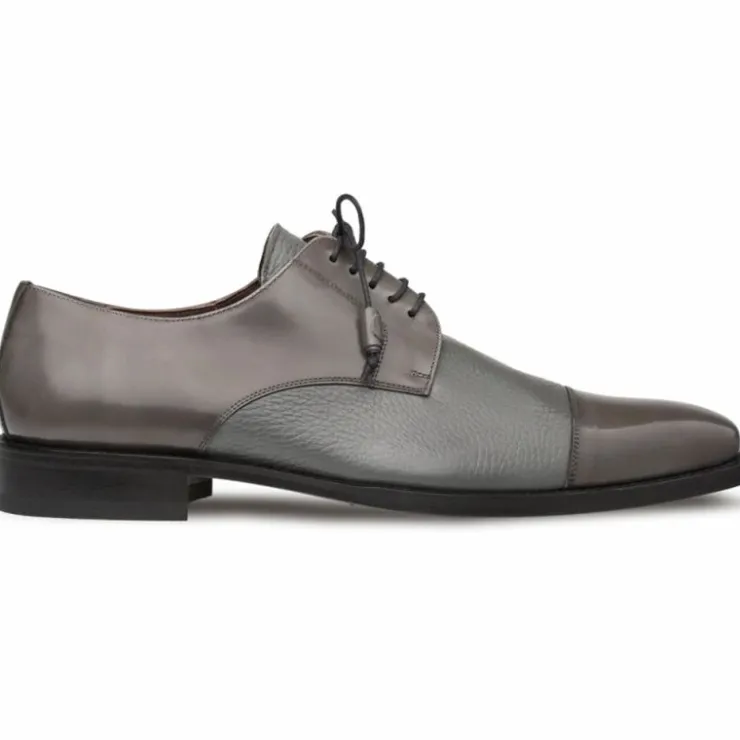 Online Mezlan Soka Calfskin & Deerskin Cap Toe Shoes (15089) Gray