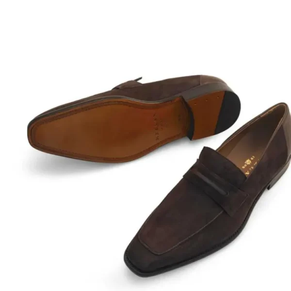 mezlan_suede_penny_loafer_3-1.webp Store Mezlan Suede Penny Loafer (21470) Brown