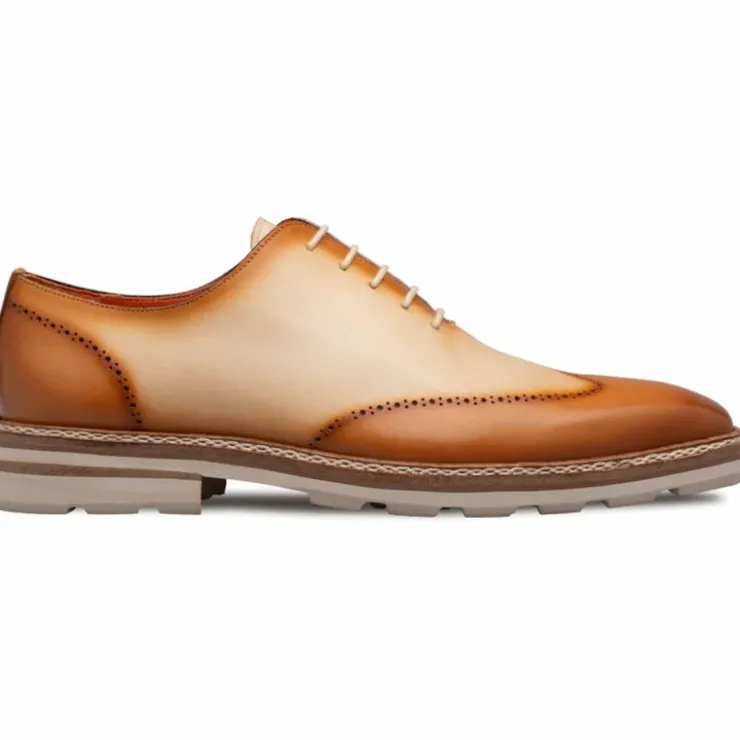 Online Mezlan Two-Tone Rubber Lite Oxford Tan/Bone (R20664)