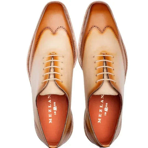 Online Mezlan Two-Tone Rubber Lite Oxford Tan/Bone (R20664)