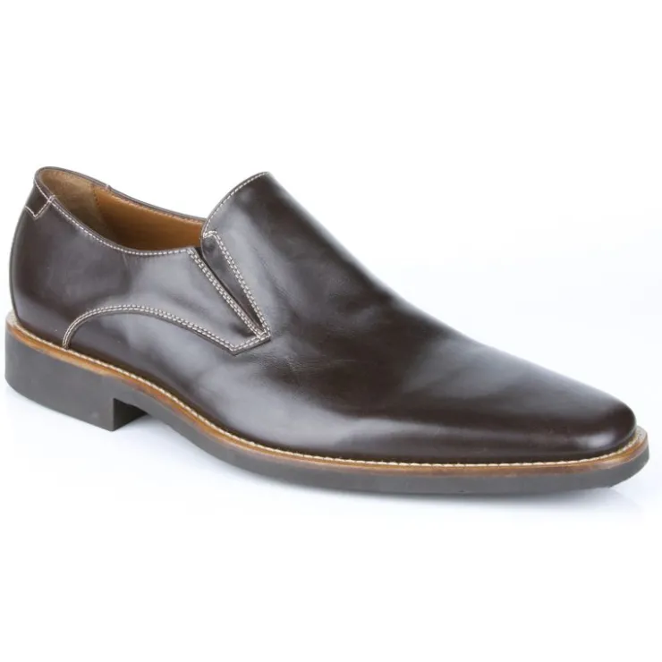 Cheap Michael Toschi Brando Plain Toe Loafers Brown