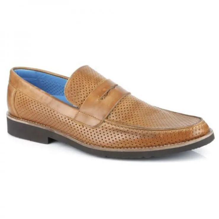 Clearance Michael Toschi Cabo Summer Perforated Loafers (Cognac) Saddle