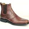 Outlet Michael Toschi Carillo Italian Calfskin Chelsea Boots Chocolate Brown ChocolateBrown