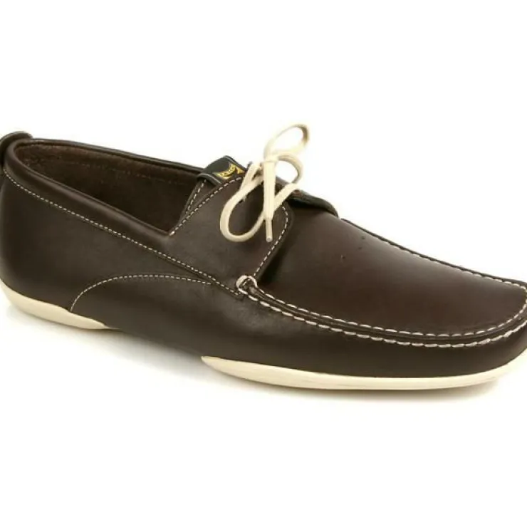 Shop Michael Toschi Vela Boat Shoes Chocolate / White Chocolate/White