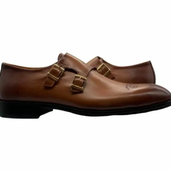 paolo_shoes_adriano_monk__0-1.webp Fashion Paolo Shoes Adriano Monk Strap Brogue Shoes Taba