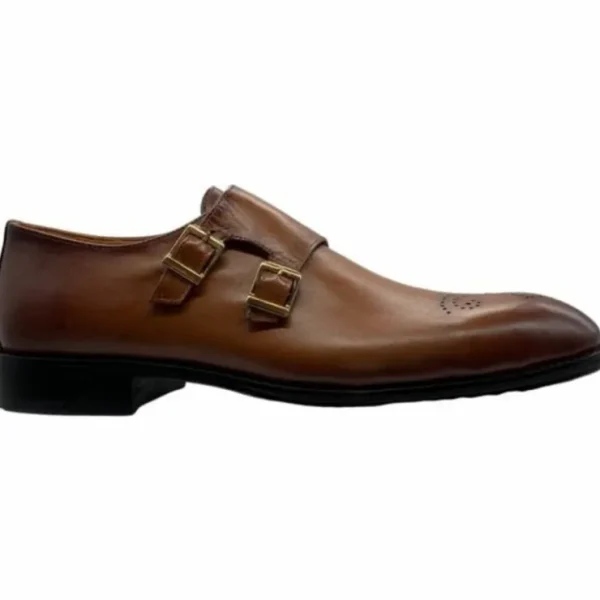 paolo_shoes_adriano_monk__1-1.webp Fashion Paolo Shoes Adriano Monk Strap Brogue Shoes Taba