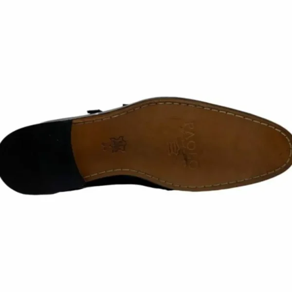 Best Paolo Shoes Adriano Monk Strap Brogue Shoes Black
