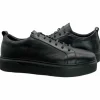 Cheap Paolo Shoes Alfonso Low Top Leather Sneakers Black