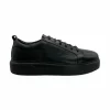 Cheap Paolo Shoes Alfonso Low Top Leather Sneakers Black