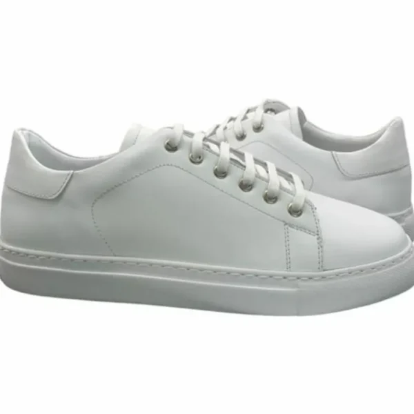 New Paolo Shoes Amadeo Low Top Leather Sneakers White