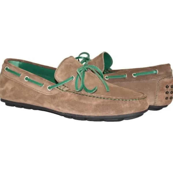 paolo_shoes_armando_suede_0-2.webp Outlet Paolo Shoes Armando Suede Driving Shoes Taupe / Green