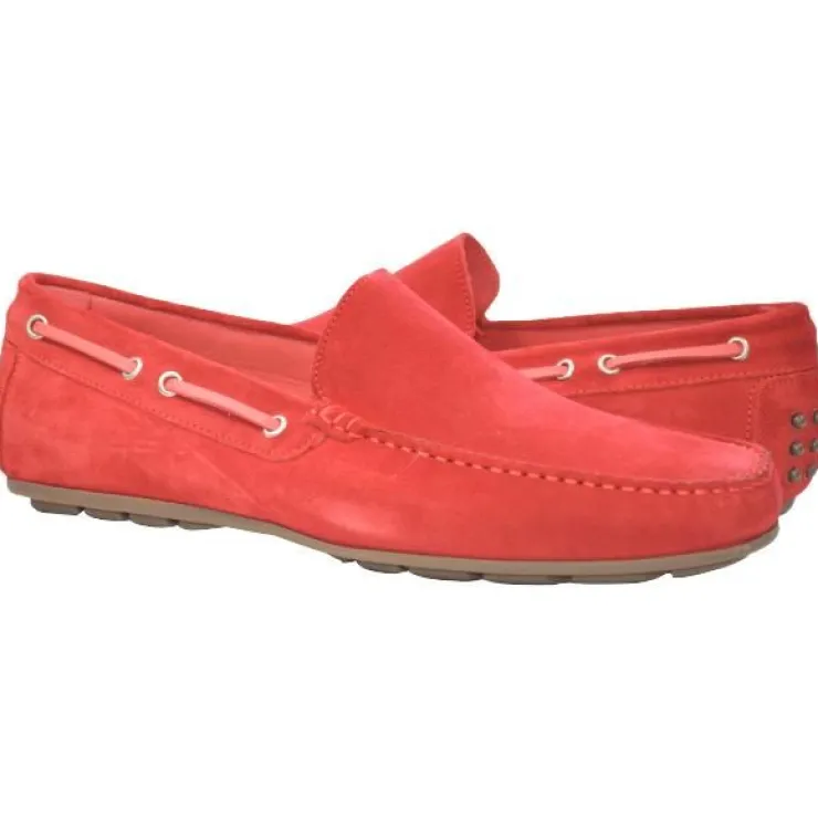 Cheap Paolo Shoes Carlito Suede Driving Shoes Red