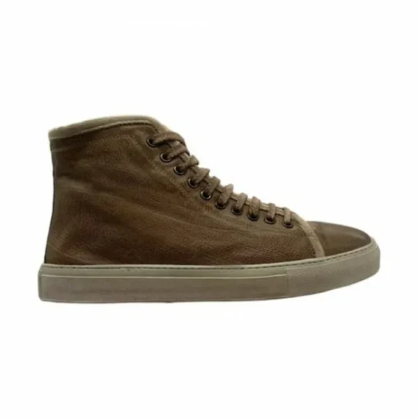 Outlet Paolo Shoes Damien High Top Sneakers Beige