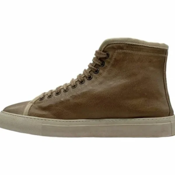 Outlet Paolo Shoes Damien High Top Sneakers Beige