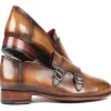 Sale Paul Parkman Calfskin Double Monk Strap Shoes Olive