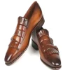 New Paul Parkman Calfskin Double Monk Straps Brown