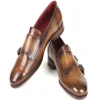 Sale Paul Parkman Calfskin Double Monk Strap Shoes Olive