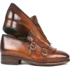 New Paul Parkman Calfskin Double Monk Straps Brown