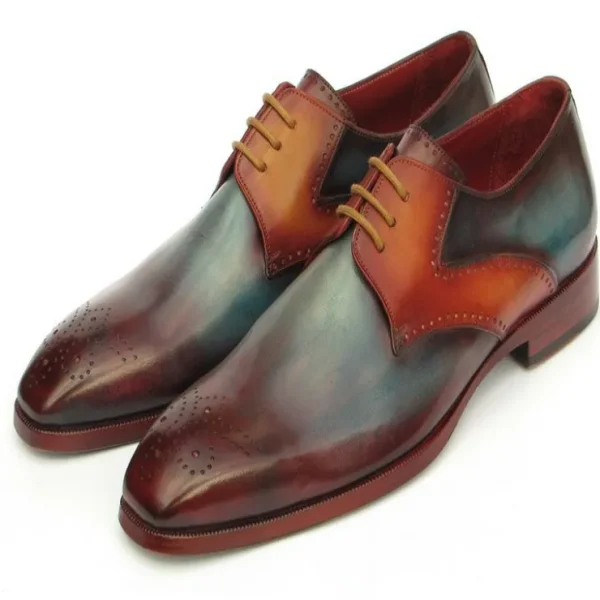 paul_parkman_calfskin_med_3.webp Store Paul Parkman Calfskin Medallion Toe Derby Shoes Multi Color MultiColor