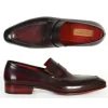 Discount Paul Parkman Calfskin Strap Loafers Purple / Black Purple/Black