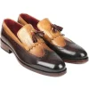 Clearance Paul Parkman Calfskin Tassel Loafer Beige & Brown Beige/Brown