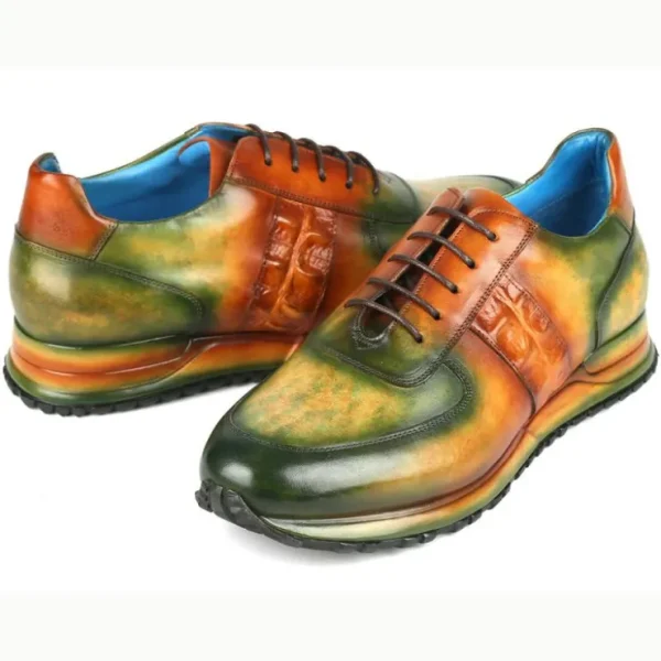 paul_parkman_croco_textur_3-3.webp New Paul Parkman Croco Textured Sneakers Green / Brown Patina Green/BrownPatina