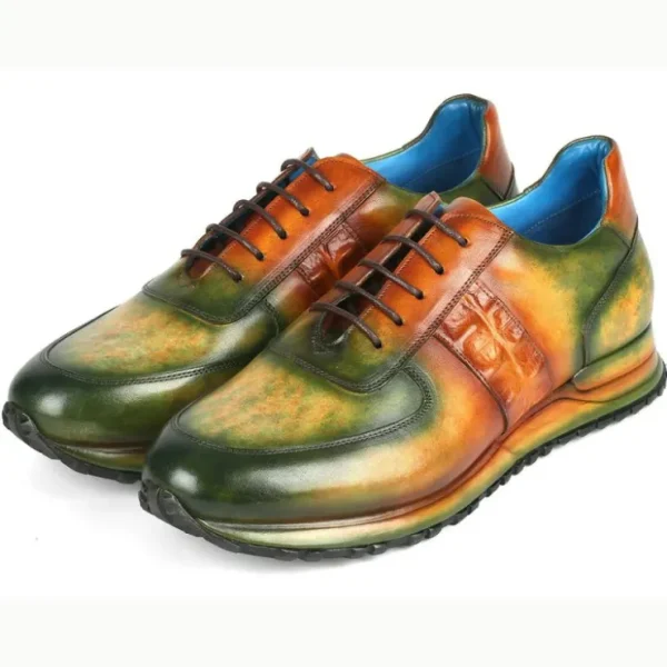 paul_parkman_croco_textur_5-3.webp New Paul Parkman Croco Textured Sneakers Green / Brown Patina Green/BrownPatina