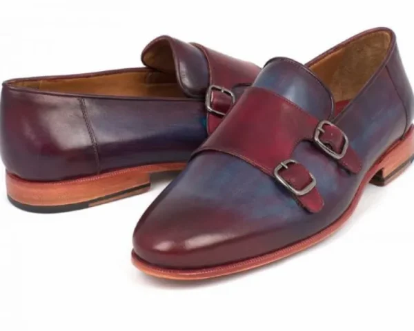 paul_parkman_double_monk__1-1.webp Cheap Paul Parkman Double Monk Strap Shoes Bordeaux / Navy