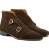 Online Paul Parkman Double Monkstrap Suede Ankle Boots Brown