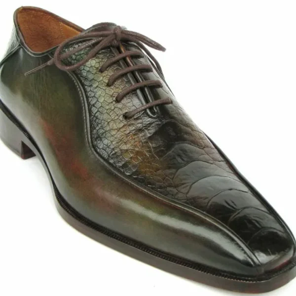 paul_parkman_genuine_ostr_0.webp Online Paul Parkman Genuine Ostrich Leg Bicycle Toe Oxfords Green