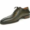 Online Paul Parkman Genuine Ostrich Leg Bicycle Toe Oxfords Green