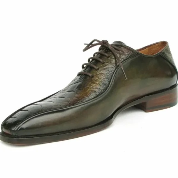 paul_parkman_genuine_ostr_1.webp Online Paul Parkman Genuine Ostrich Leg Bicycle Toe Oxfords Green