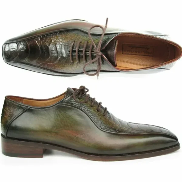paul_parkman_genuine_ostr_2.webp Online Paul Parkman Genuine Ostrich Leg Bicycle Toe Oxfords Green
