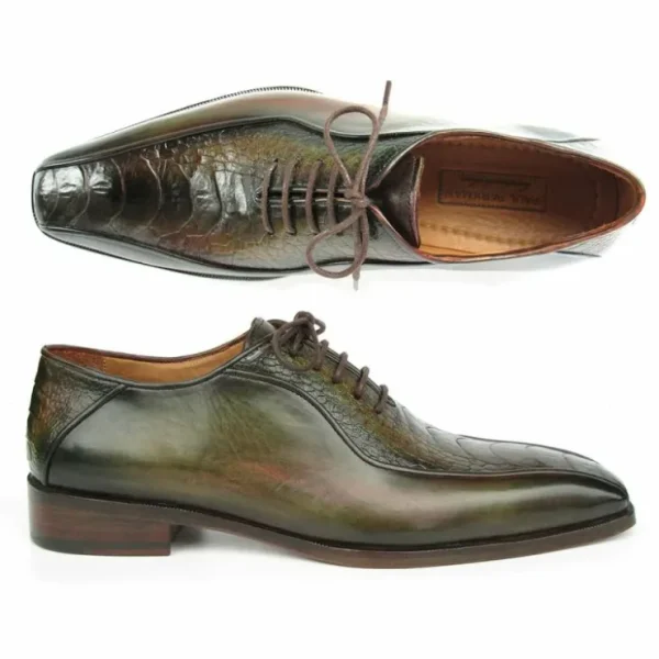 paul_parkman_genuine_ostr_4-2.webp Clearance Paul Parkman Genuine Ostrich Leg Bicycle Toe Oxfords Green