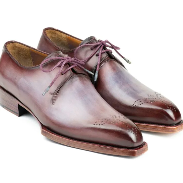 Store Paul Parkman Goodyear Welted Derby Shoes Ice Blue & Bordeaux