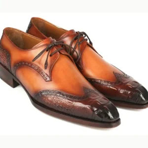 Hot Paul Parkman Goodyear Welt Wingtip Derby Shoes Olive / Tan Olive/Tan