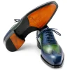 New Paul Parkman Goodyear Welted Wingtip Oxford Blue & Green Blue&Green