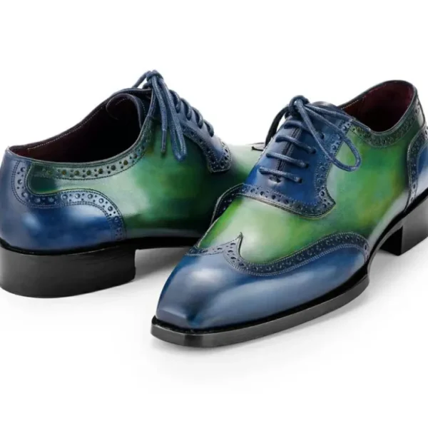 paul_parkman_goodyear_wel_3-7.webp New Paul Parkman Goodyear Welted Wingtip Oxford Blue & Green Blue&Green