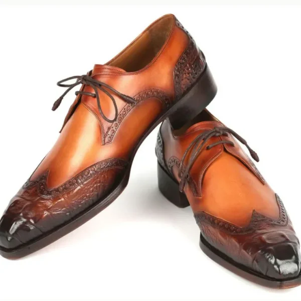 paul_parkman_goodyear_wel_4-8.webp Hot Paul Parkman Goodyear Welt Wingtip Derby Shoes Olive / Tan Olive/Tan