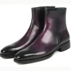 New Paul Parkman Goodyear Welt Side Zipper Boots Purple